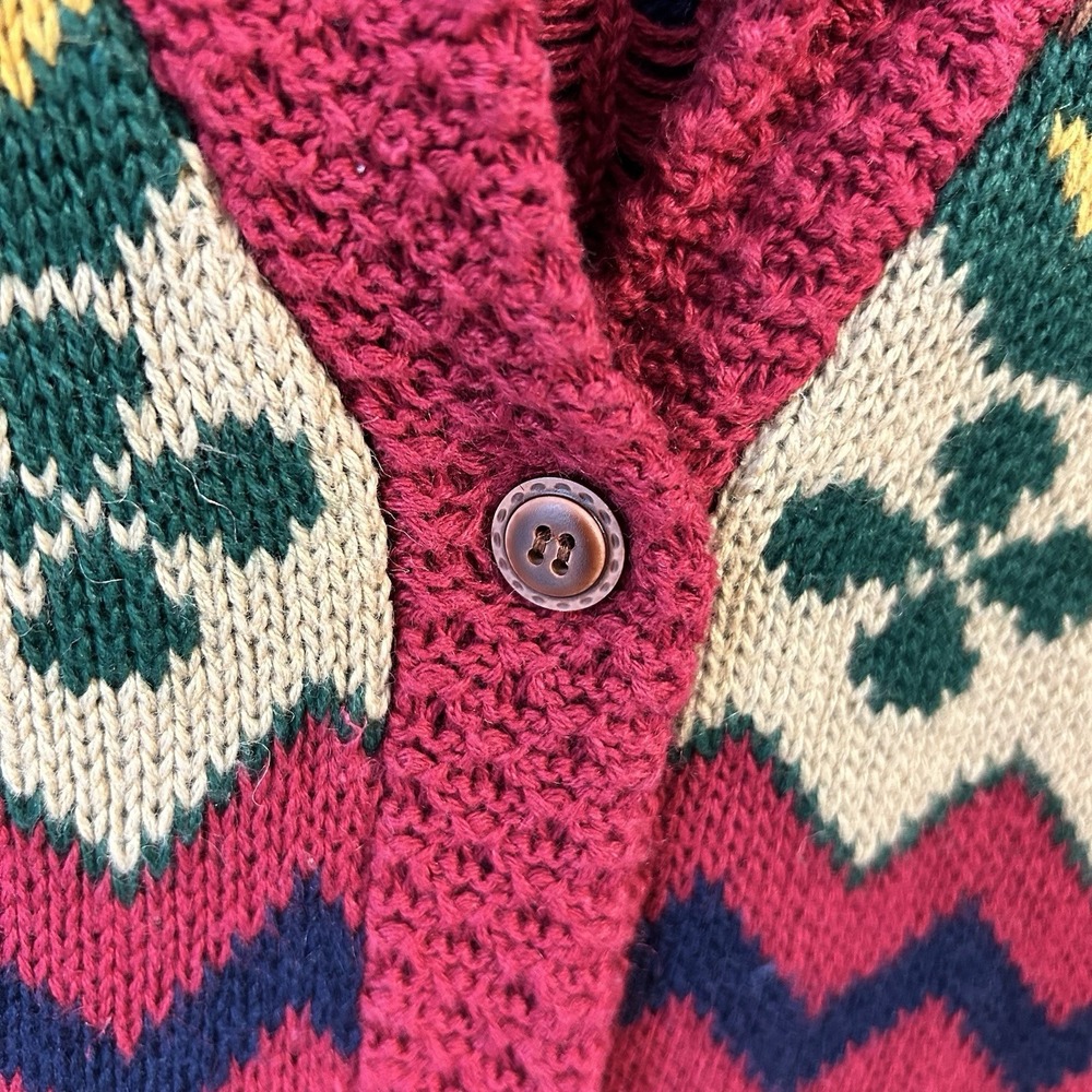 Vintage Women's Large Gina Peter's Sweater Vest. Button Up, Colorful. - Picture 5 of 7